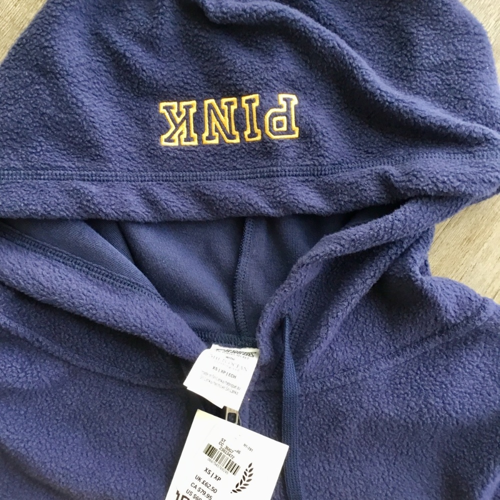NWT Victorias Secret Pink Campus Soft Fuzzy Hoodie - Picture 5 of 6